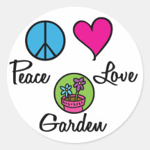 De Tuin van de Liefde van de vrede Ronde Stickers