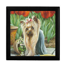 De Tuin van de Tulp van Yorkshire Terrier Juwelen Doosjes