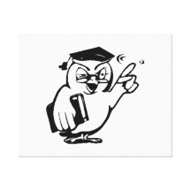 De Uil van de cartoon Canvas Afdrukken