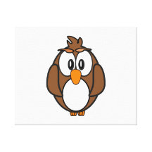 De Uil van de cartoon Stretched Canvas Afdrukken