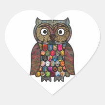 De Uil van het lapwerk Sticker