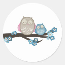 De Uil van mamma's & de Stickers van Baby {Blauwe}