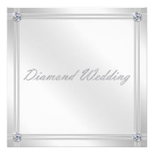 De Uitnodiging van de diamanten bruiloft in Zilver