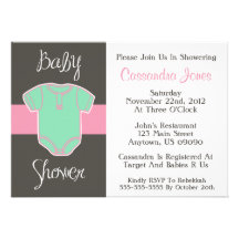 De Uitnodiging van het baby shower (de Roze/Groene