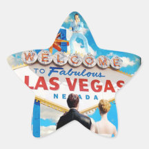 De Uitnodiging van het Huwelijk van Las Vegas Stervormige Stickers