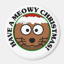 De Vakantie van de kat: Heb Kerstmis Meowy Magneten