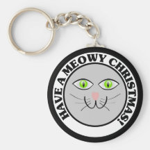 De Vakantie van de kat: Heb Kerstmis Meowy Sleutel Hanger