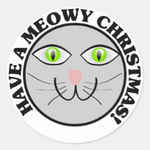 De Vakantie van de kat: Heb Kerstmis Meowy Stickers