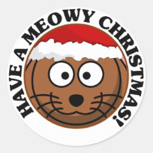 De Vakantie van de kat: Heb Kerstmis Meowy Stickers