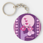 De Valentijnsdag van de naam keychain met de vogel Sleutelhangers