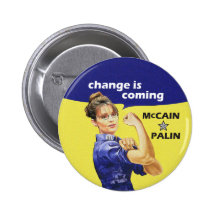 De "verandering is Komst" McCain Sarah Palin 08 Ve Speld Buttons