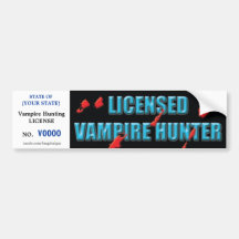 De vergunning van de Jacht van de vampier met bloe Bumpersticker