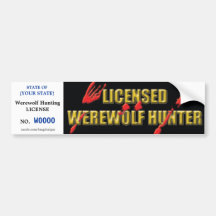 De Vergunning van de Jacht van de WEERWOLF met blo Bumpersticker