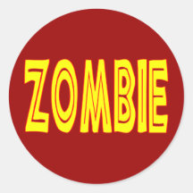 De Vette letters van de zombie Ronde Stickers