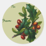 De Victoriaans Naamplaatjes van Kerstmis Ronde Stickers
