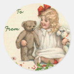 De Victoriaans Naamplaatjes van Kerstmis Ronde Stickers