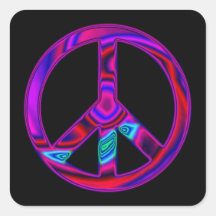 De Vierkante Sticker van de psychedelische Vrede