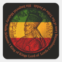 De Vierkante Sticker van Selassie van Haile