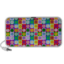 De vierkanten van het smileygezicht van de regenbo laptop speaker