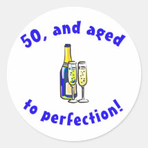 De vintage 50ste Giften van de Prop van de Verjaar Ronde Sticker