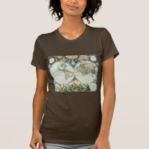 De vintage Antiek Oude Kaart van de Wereld door Pi Tshirts