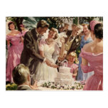 De vintage Cake van de Besnoeiing van de Jonggehuw Wenskaart
