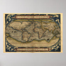 De vintage Druk van de Kaart van de Atlas van de W Afdruk