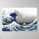 De Vintage, Grote Golf van PixDezines, Hokusai 葛飾北 Afdruk