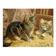 De vintage Katten van het Kat - het Victoriaans Br Wens Kaart