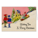 De vintage Kerstkaart van het jaren '30Art deco
