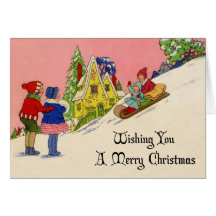 De vintage Kerstkaart van het jaren '30Art deco