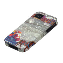De vintage Kerstman Één Open Ar van het Paard in S Vibe iPhone 4 Case