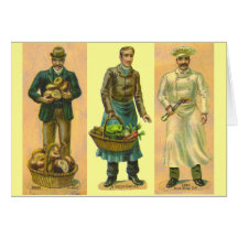 De vintage Kruidenier Cook van Baker Wenskaart