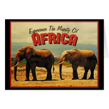 De Vintage Reis van de Olifanten van Afrika Kaarten