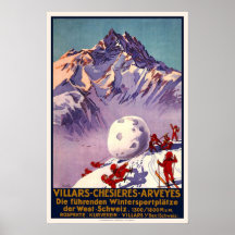 De Vintage Reis van de Wintersporten van Zwitserla Poster