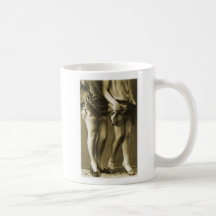 De vintage Retro Foto van Vrouwen heeft zij Benen Koffie Beker