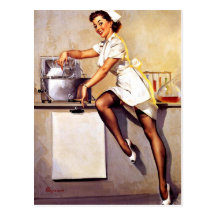 De vintage Retro Speld van de Verpleegster van Gil Wenskaarten