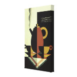 De vintage Stomende Pot van de Koffie met de Koppe Gallerij Wrapped Canvas