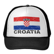 De Vintage Vlag van Kroatië Pet Met Netje