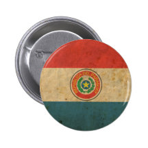 De vintage Vlag van Paraguay Speldbuttons