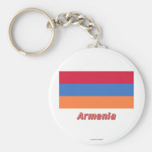 De Vlag van Armenië met Naam Sleutelhanger