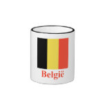 De Vlag van België met Naam in het Nederlands Bekers