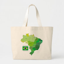 De Vlag van Brazilië en Politieke Kaart Draagtas