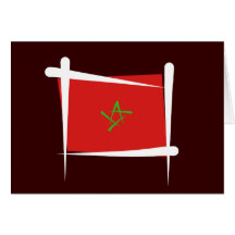 De Vlag van de Borstel van Marokko Kaart