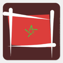 De Vlag van de Borstel van Marokko Sticker