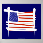 De Vlag van de Borstel van Verenigde Staten Posters