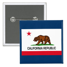 De Vlag van de Staat van Californië Button