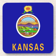 De Vlag van de Staat van Kansas Onderzetter