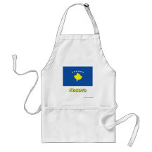 De Vlag van Kosovo met Naam Schorten
