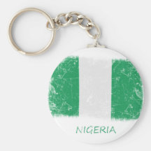 De Vlag van Nigeria van Grunge Sleutelhanger